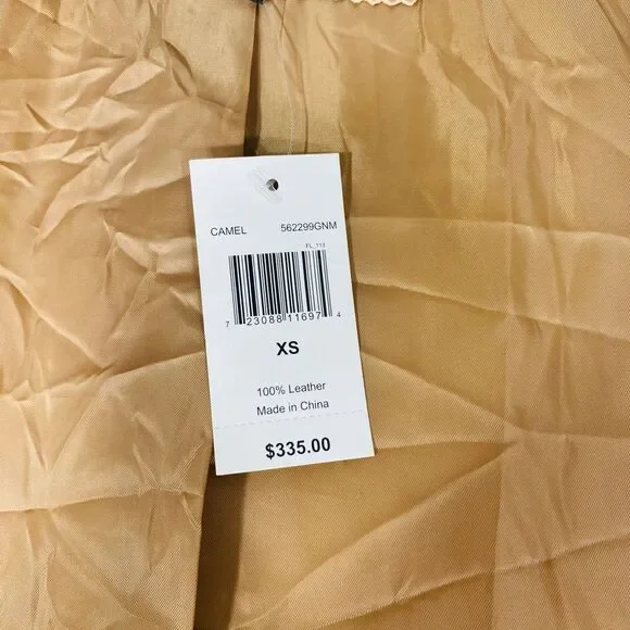 New Neiman Marcus Leather Collection Quilted Lamb Leather Trench Coat Neutral Ca - Picture 7 of 10